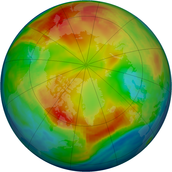 Arctic ozone map for 30 January 1988